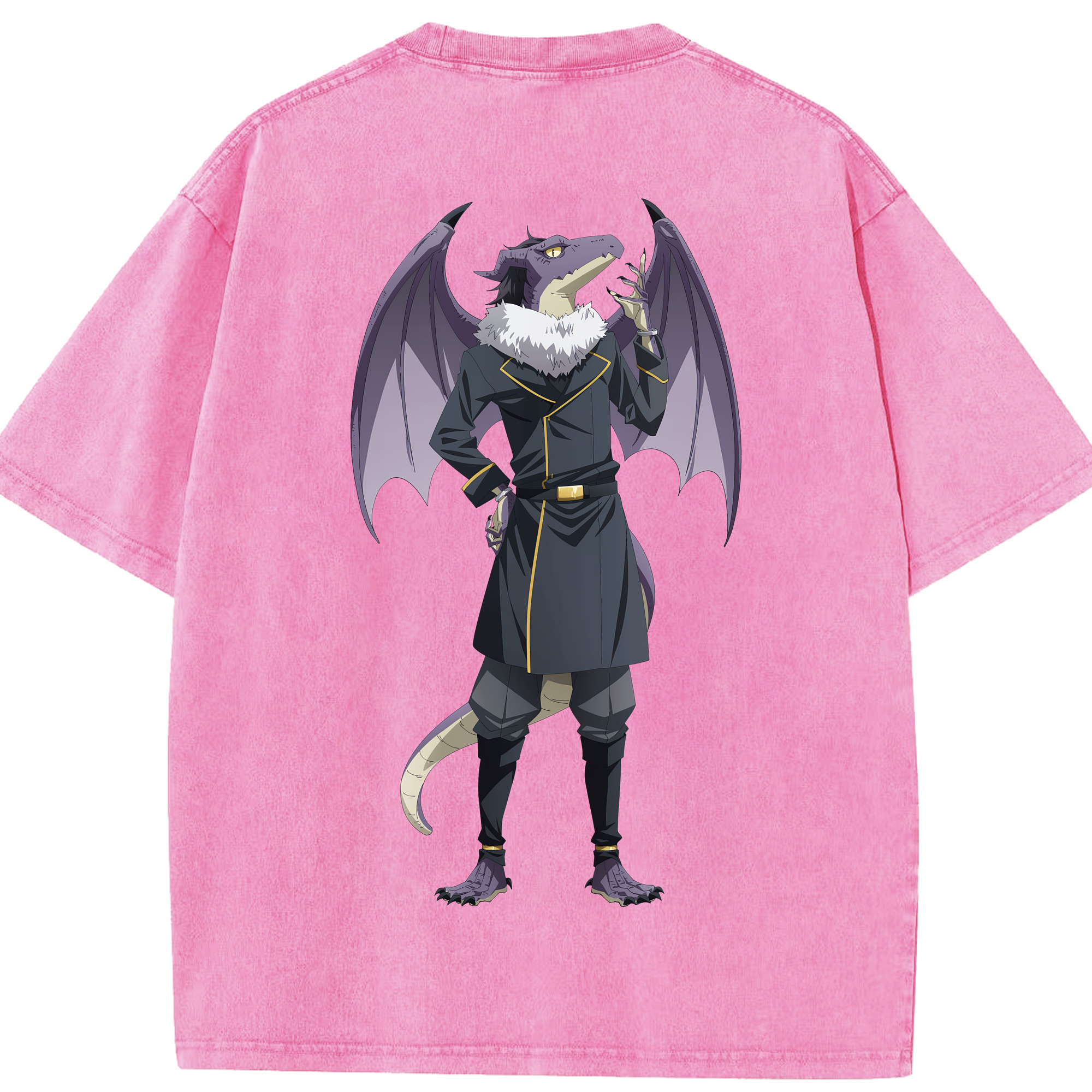 （画像用） 転スラ Regarding Reincarnated to Slime 綿100% ヴィンテージ風 半袖Tシャツ（背面プリント）